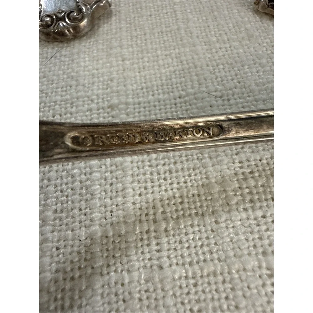 Reed & Barton Silverplate French Chippendale Serving Spoon & Fork & Scalloped Sp